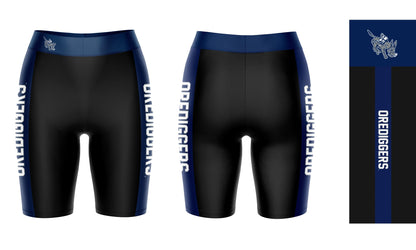 Colorado School of Mines Vive La Fete Game Day Logo on Thigh and Waistband Black and Blue Women Bike Short 9 Inseam