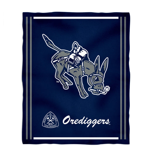 Colorado School of Mines Orediggers Kids Game Day Blue Plush Soft Minky Blanket 36 x 48 Mascot