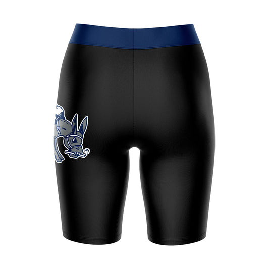 Mouseover Image, Colorado Mines Orediggers Vive La Fete Game Day Logo on Thigh and Waistband Black and Blue Women Bike Short 9 Inseam