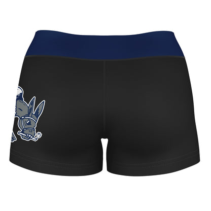 Colorado School of Mines Orediggers Logo on Thigh & Waistband Black & Blue Women Yoga Booty Workout Shorts 3.75 Inseam - Vive La F̻te - Online Apparel Store