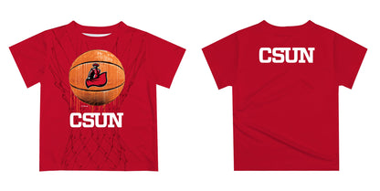 Cal State Univeristy Northridge Matadors CSUN Original Dripping Basketball Helmet Red T-Shirt by Vive La Fete