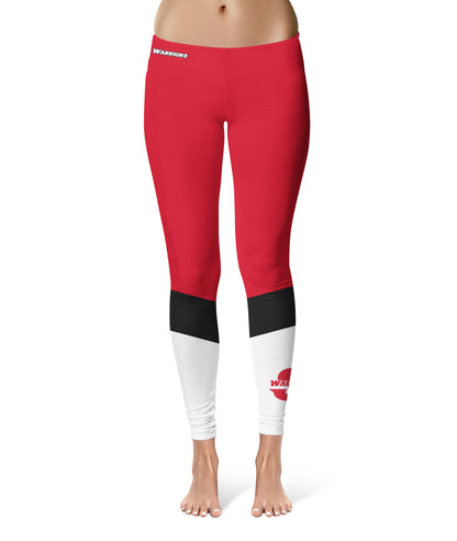 Cal State Stanislaus Warriors CSUSTAN Vive La Fete Game Day Collegiate Ankle Color Block Women Red White Yoga Leggings