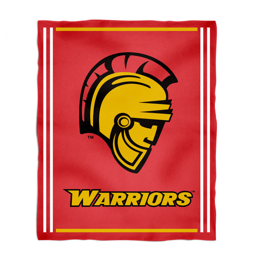 Cal State Stanislaus Warriors CSUSTAN Kids Game Day Red Plush Soft Minky Blanket 36 x 48 Mascot