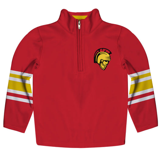 Cal State Stanislaus Warriors CSUSTAN Game Day Red Quarter Zip Pullover for Infants Toddlers by Vive La Fete