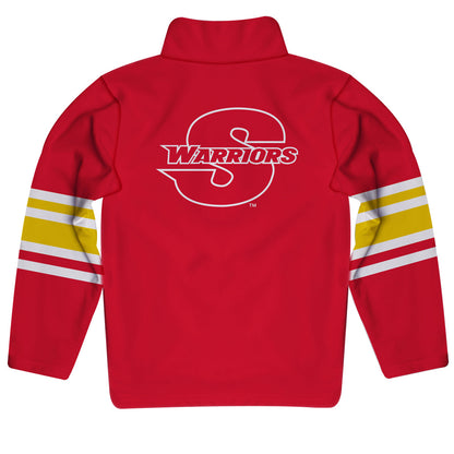 Cal State Stanislaus Warriors CSUSTAN Game Day Red Quarter Zip Pullover for Infants Toddlers by Vive La Fete