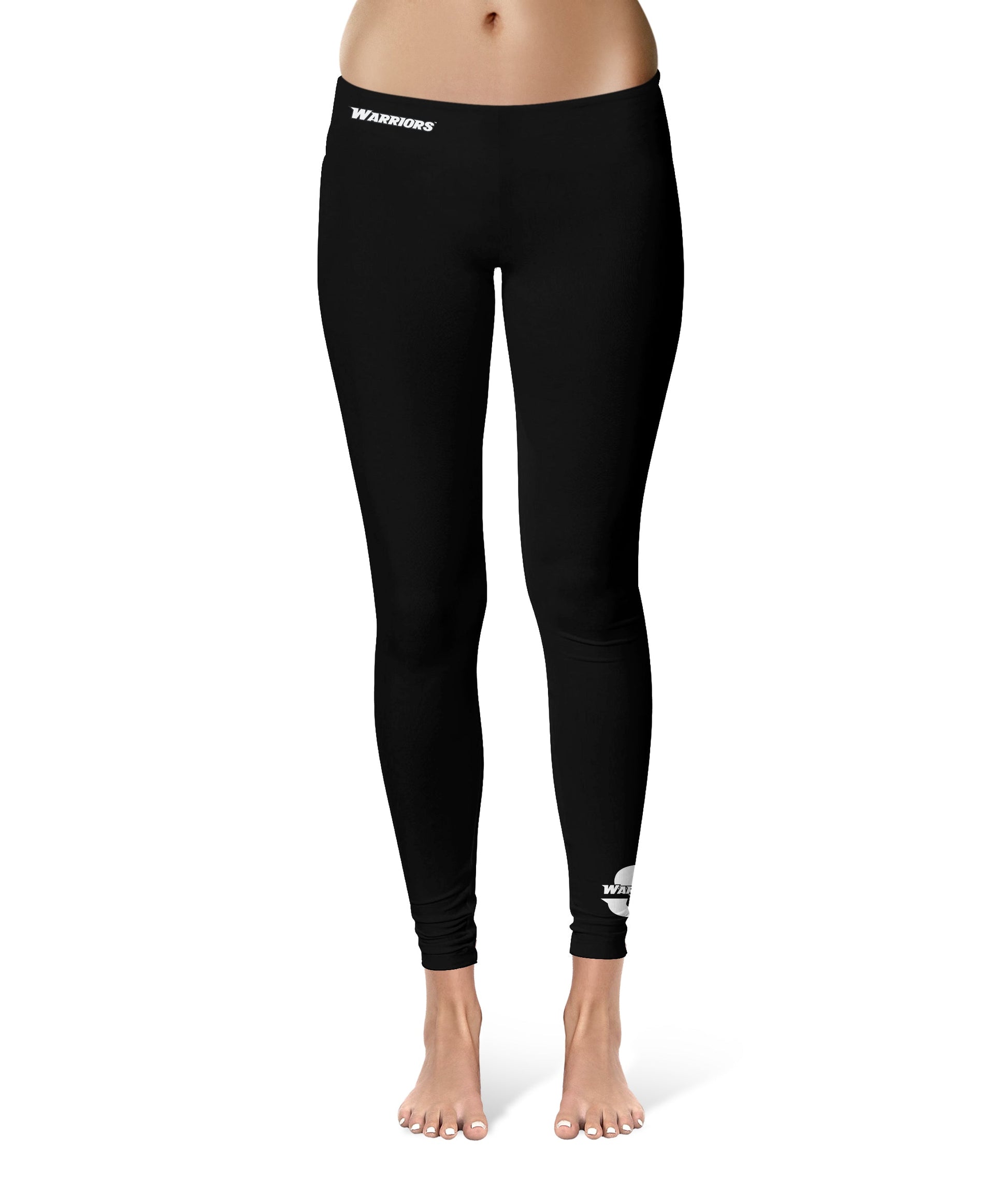 Cal State Stanislaus Warriors Vive La Fete Game Day Collegiate Logo at Ankle Women Black Yoga Leggings 2.5 Waist Tights