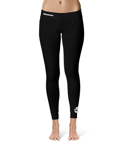 Cal State Stanislaus Warriors Vive La Fete Game Day Collegiate Logo at Ankle Women Black Yoga Leggings 2.5 Waist Tights