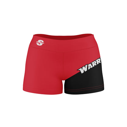 Cal State Stanislaus Warriors Vive La Fete Game Day Collegiate Leg Color Block Women Red Black Optimum Yoga Short