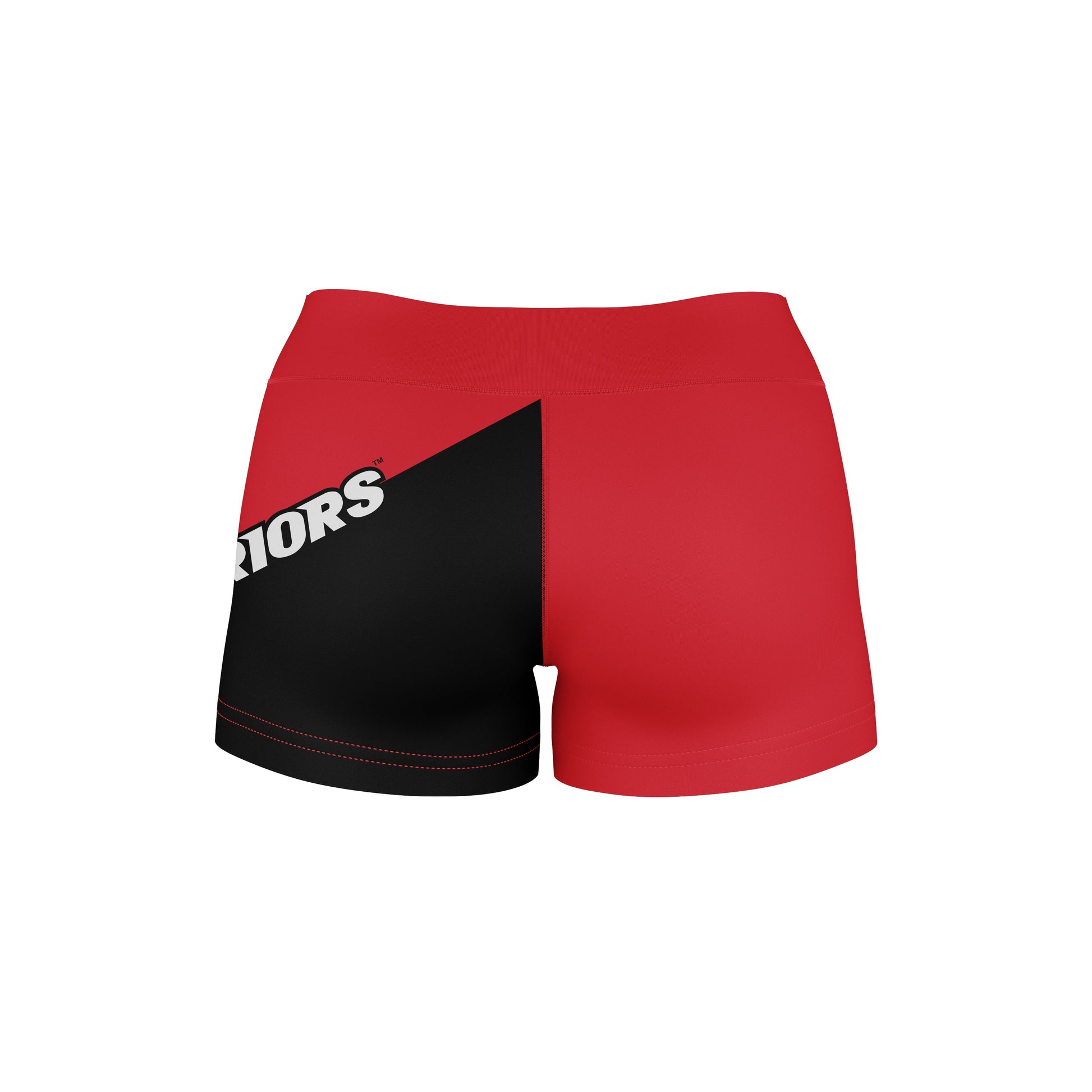 Cal State Stanislaus Warriors Vive La Fete Game Day Collegiate Leg Color Block Women Red Black Optimum Yoga Short - Vive La F̻te - Online Apparel Store