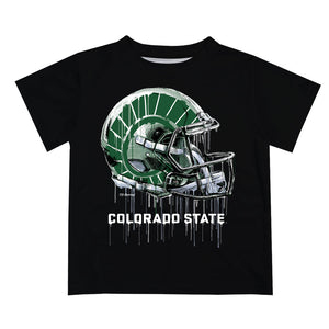 csu football bone helmet Colorado State Rams CSU Original Dripping Football Black T-Shirt for Boys by Vive La Fete, Toddler