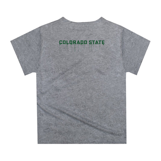 Mouseover Image, Colorado State Rams CSU Original Dripping Football Heather Gray T-Shirt by Vive La Fete