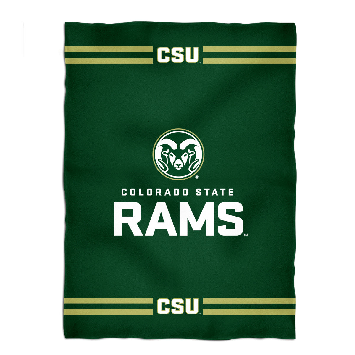 Colorado State Rams CSU Game Day Soft Premium Fleece Green Throw Blanket 40 x 58 Logo and Stripes