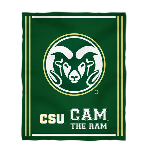 Colorado State Rams CSU Kids Game Day Green Plush Soft Minky Blanket 36 x 48 Mascot
