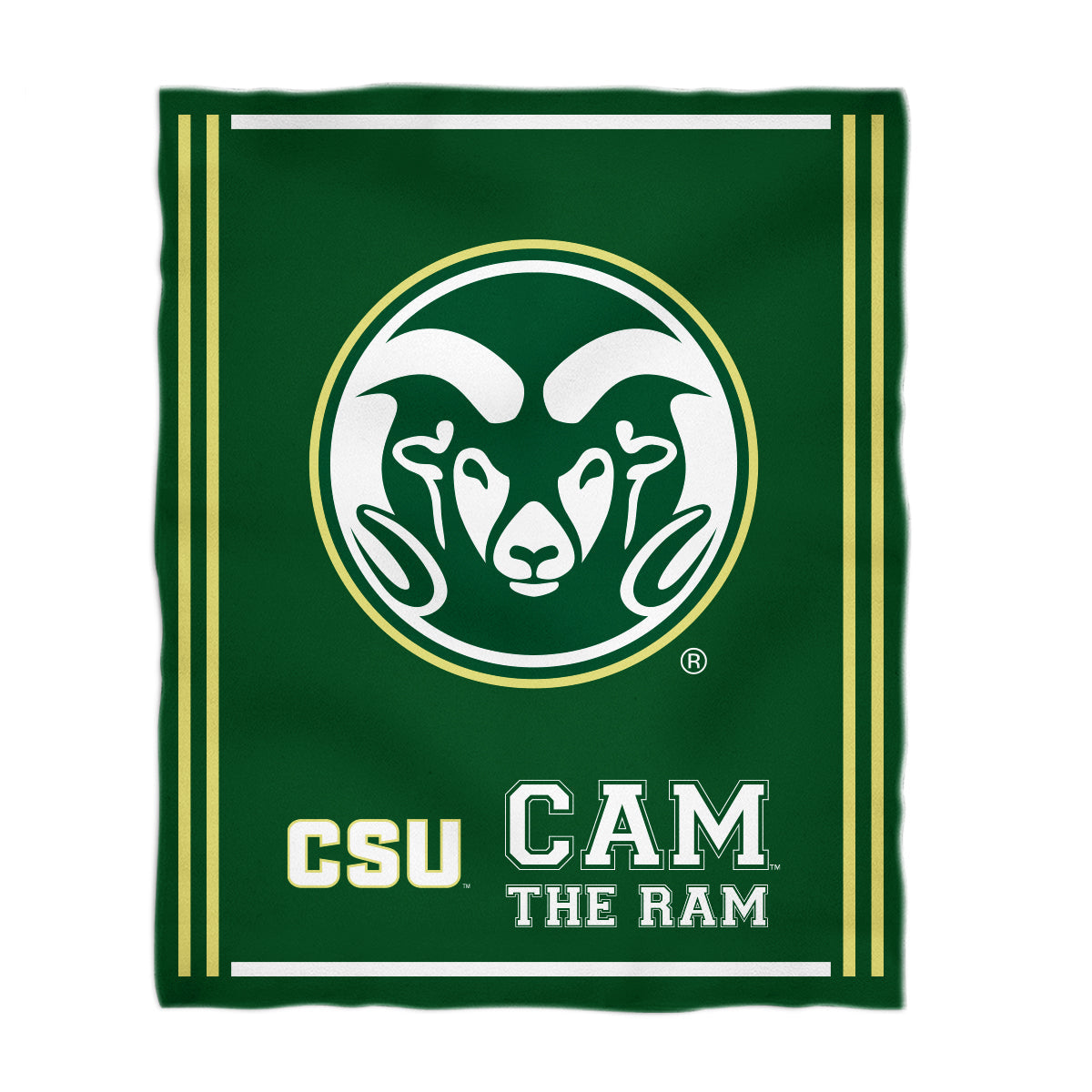 Colorado State Rams CSU Kids Game Day Green Plush Soft Minky Blanket 36 x 48 Mascot