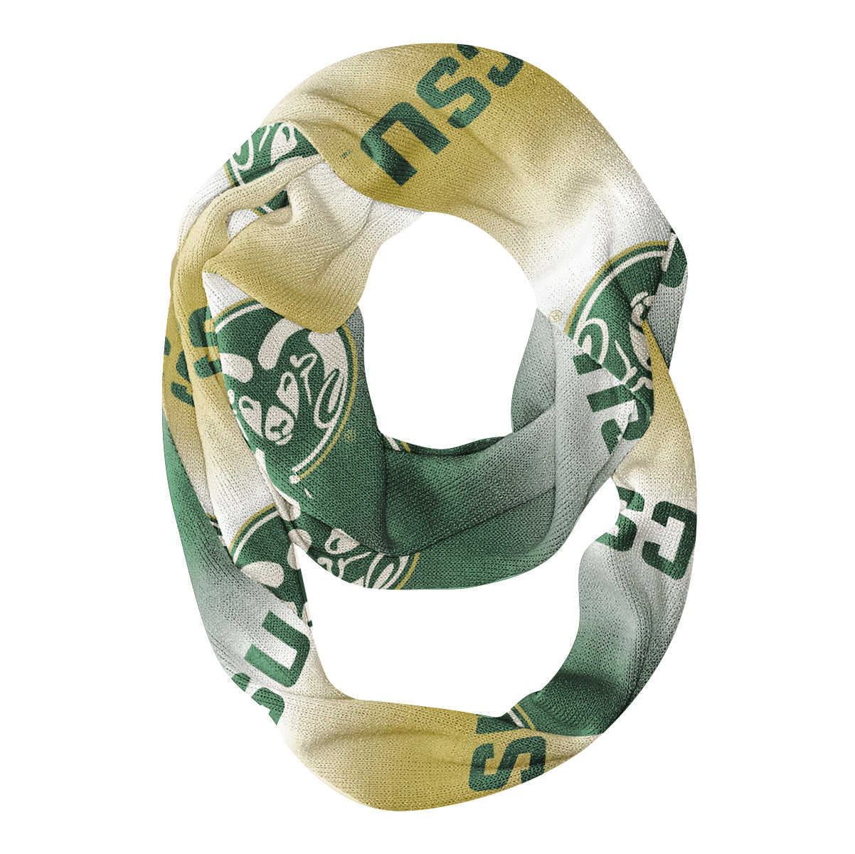 Colorado State Rams CSU Vive La Fete All Over Logo Game Day Collegiate Women Ultra Soft Knit Infinity Scarf