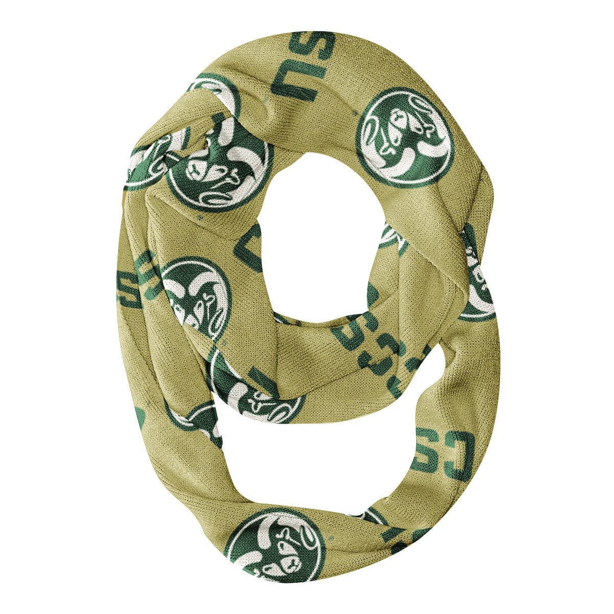 Colorado State Rams CSU Vive La Fete Repeat Logo Game Day Collegiate Women Light Weight Ultra Soft Infinity Scarf