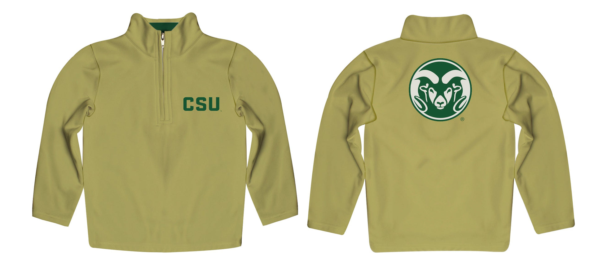 Colorado State Rams CSU Game Day Solid Gold Quarter Zip Pullover for Infants Toddlers by Vive La Fete