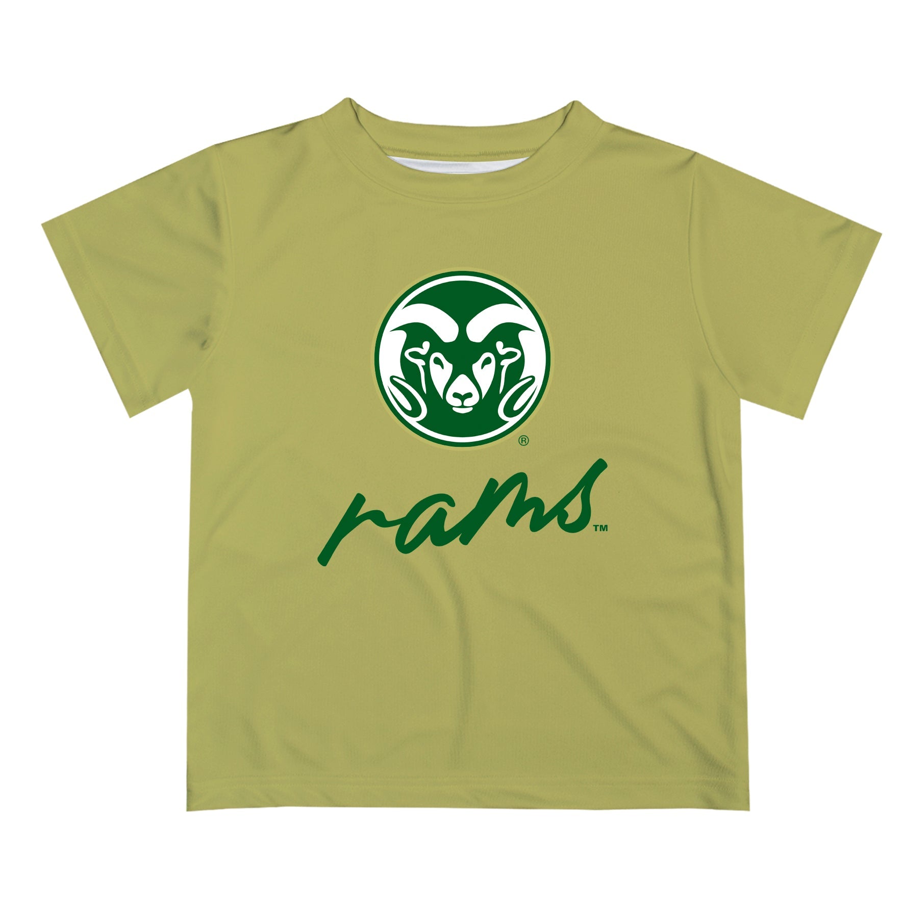 Colorado State Rams CSU Vive La Fete Script V1 Gold Short Sleeve Tee Shirt