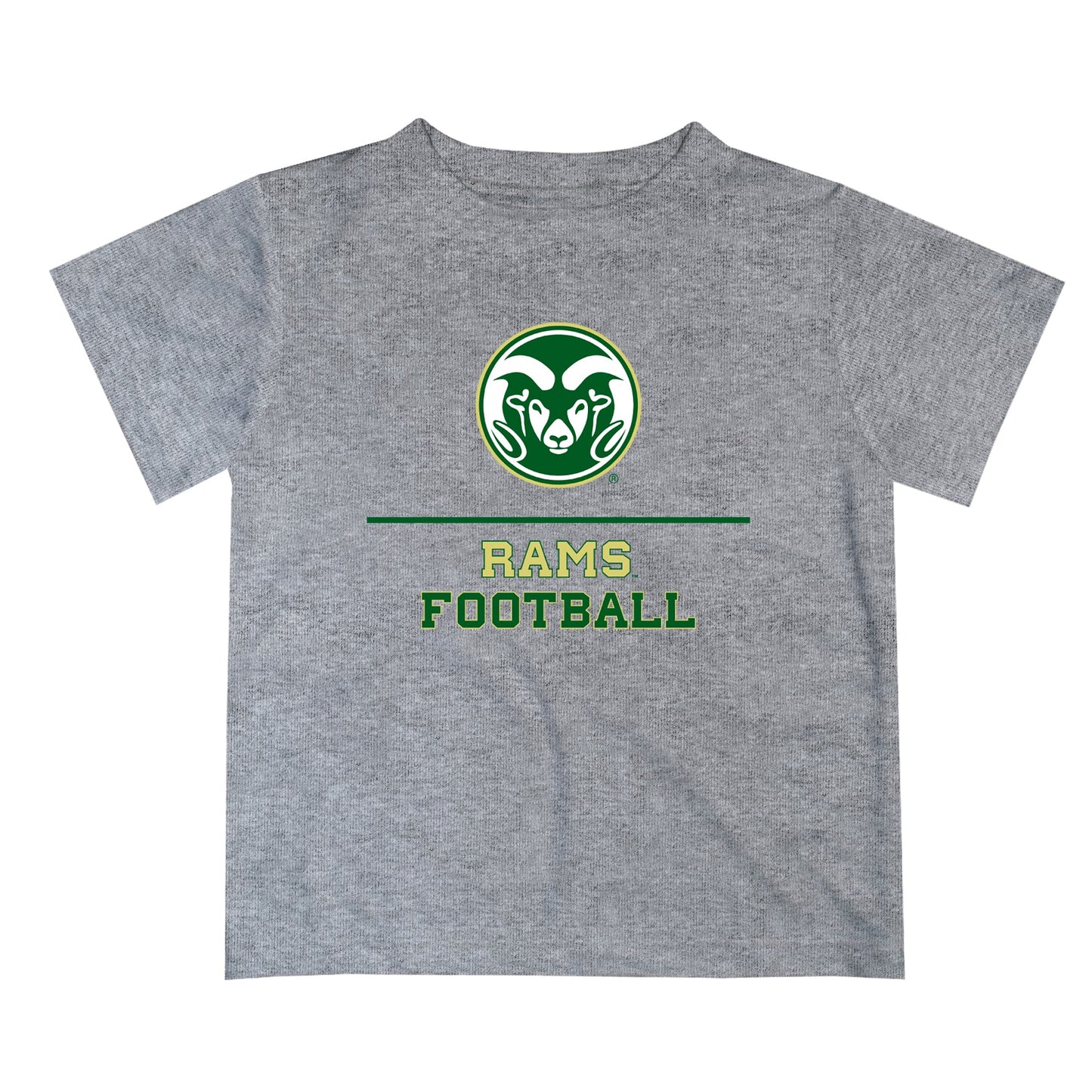 Colorado State Rams CSU Vive La Fete Football V1 Heather Gray Short Sleeve Tee Shirt