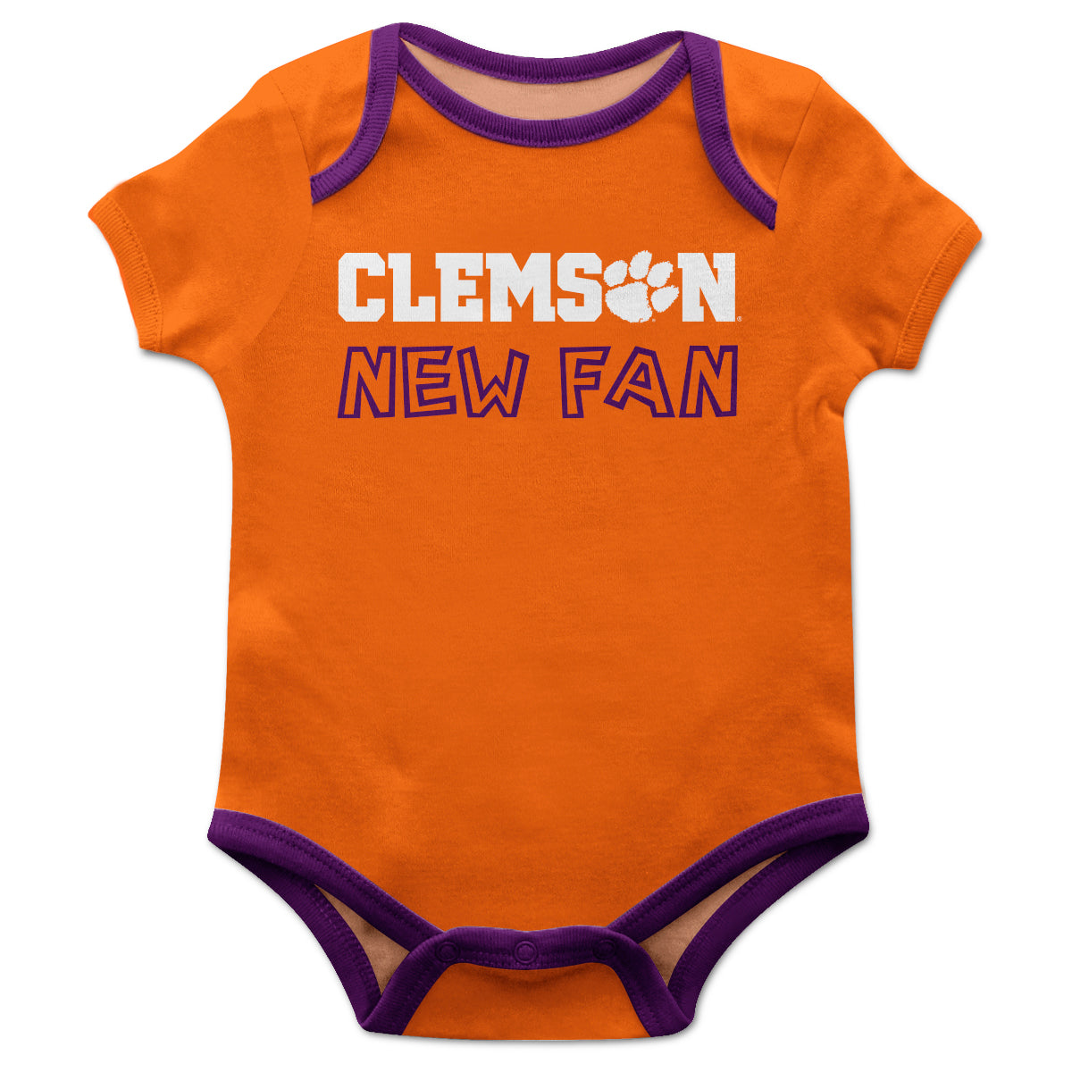 Clemson Tigers Infant Game Day Orange Short Sleeve One Piece Jumpsuit by Vive La Fete