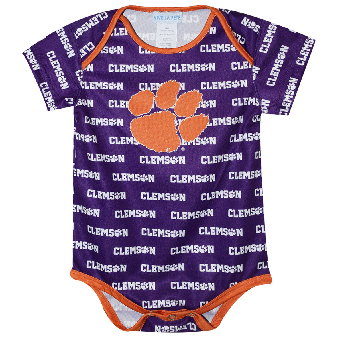 Clemson Boys One Piece Jumpsuit Short Sleeve by Vive La Fete