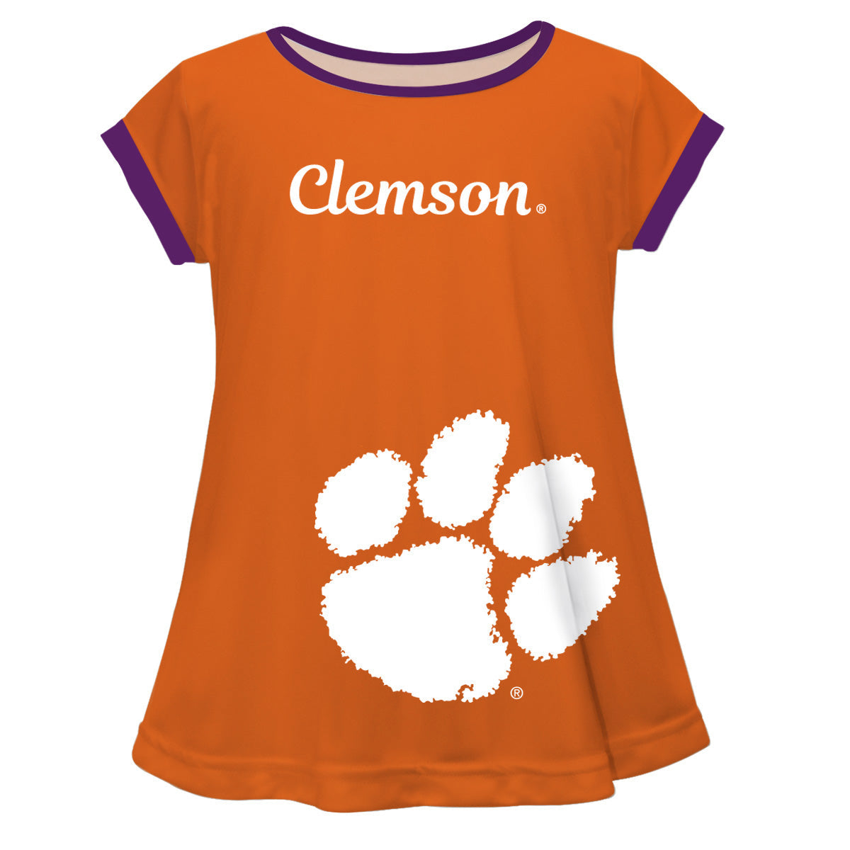 Clemson Tigers Big Logo Orange Short Sleeve Girls Laurie Top by Vive La Fete