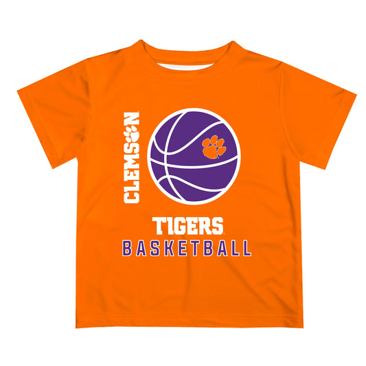 Clemson Tigers Vive La Fete Basketball V1 Orange Short Sleeve Tee Shirt