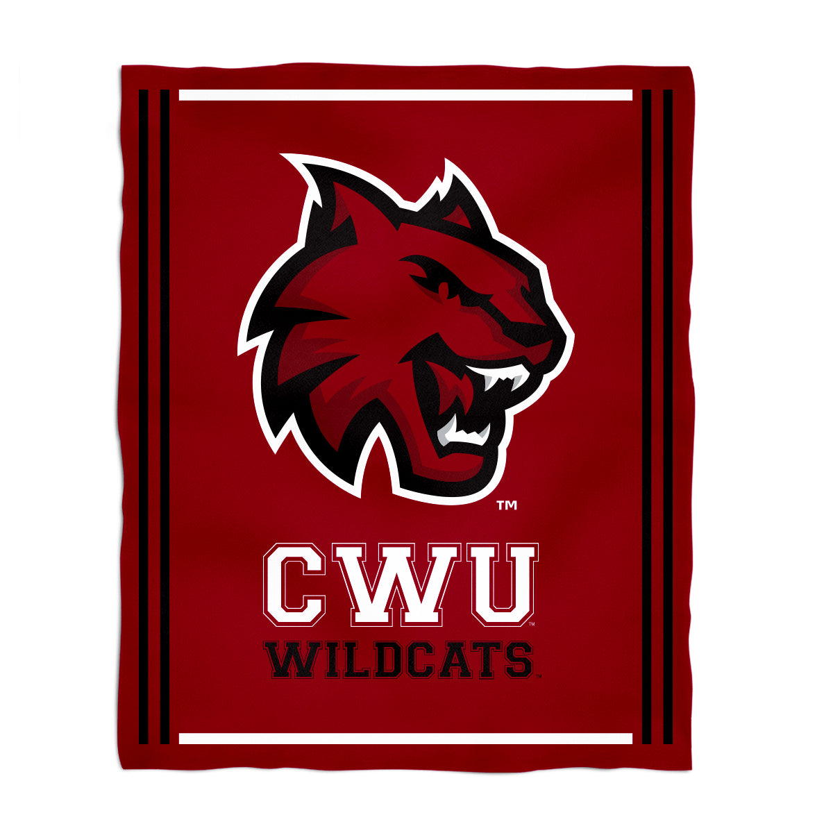 Central Washington Wildcats Kids Game Day Red Plush Soft Minky Blanket 36 x 48 Mascot
