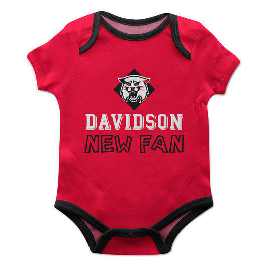 Davidson College Wildcats Infant Game Day Red Short Sleeve One Piece Jumpsuit by Vive La Fete