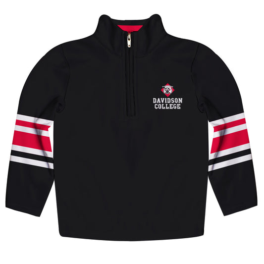 Davidson College Wildcats Game Day Black Quarter Zip Pullover for Infants Toddlers by Vive La Fete
