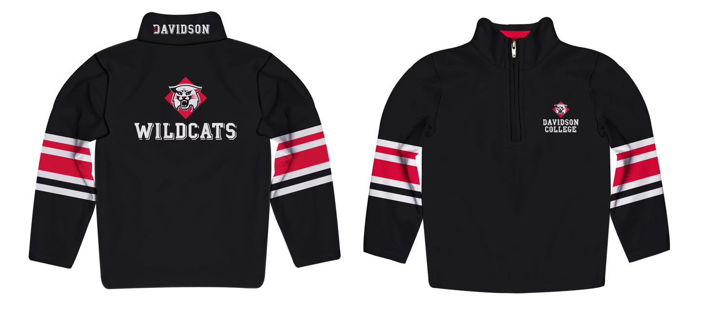 Davidson College Wildcats Game Day Black Quarter Zip Pullover for Infants Toddlers by Vive La Fete