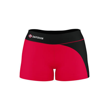 Davidson College Wildcats Vive La Fete Game Day Collegiate Waist Color Block Women Red Black Optimum Yoga Short