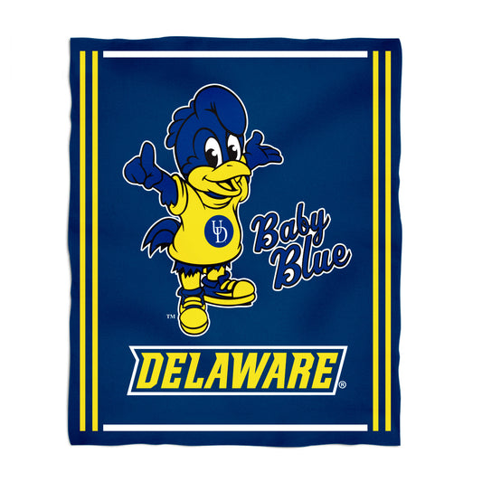 Delaware Blue Hens Kids Game Day Blue Plush Soft Minky Blanket 36 x 48 Mascot