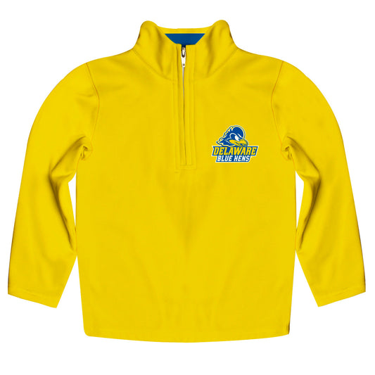 Delaware Blue Hens Game Day Solid Yellow Quarter Zip Pullover for Infants Toddlers by Vive La Fete