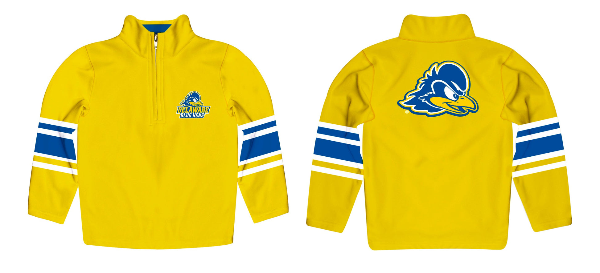 Delaware Blue Hens Game Day Yellow Quarter Zip Pullover for Infants Toddlers by Vive La Fete