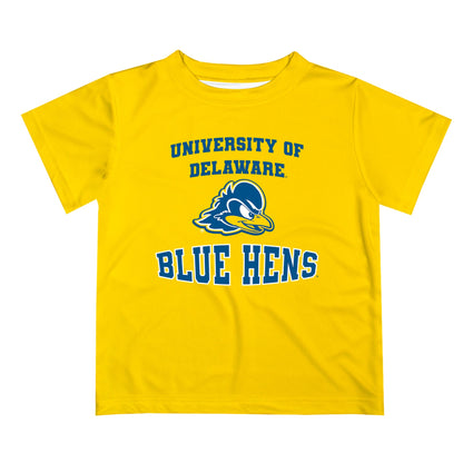 Delaware Blue Hens Vive La Fete Boys Game Day V3 Yellow Short Sleeve Tee Shirt