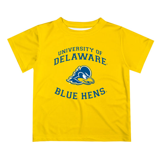 Delaware Blue Hens Vive La Fete Boys Game Day V1 Yellow Short Sleeve Tee Shirt