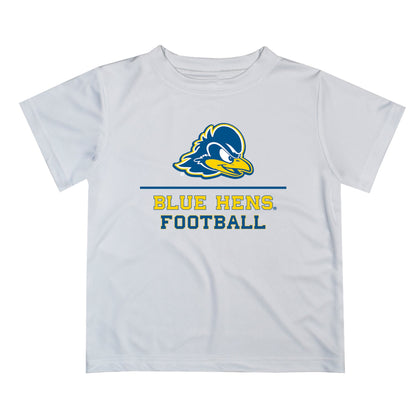 Delaware Blue Hens Vive La Fete Football V1 White Short Sleeve Tee Shirt