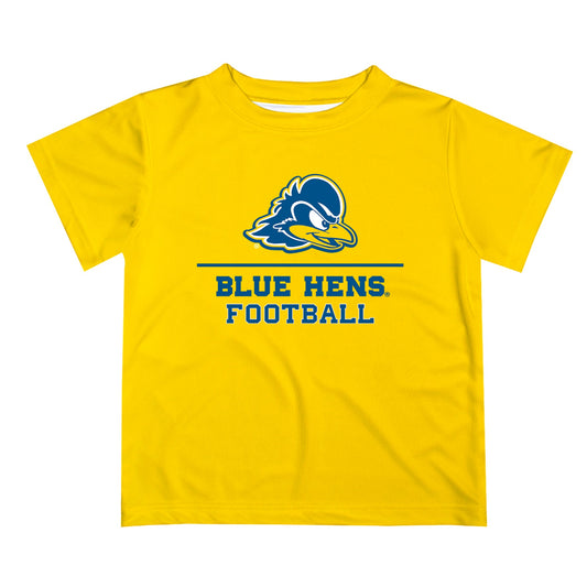 Delaware Blue Hens Vive La Fete Football V1 Yellow Short Sleeve Tee Shirt