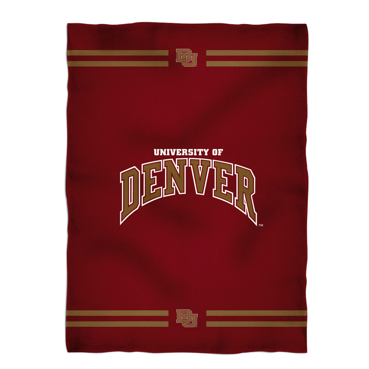 University of Denver Pioneers Game Day Soft Premium Fleece Maroon Throw Blanket 40 x 58 Name and Stripes