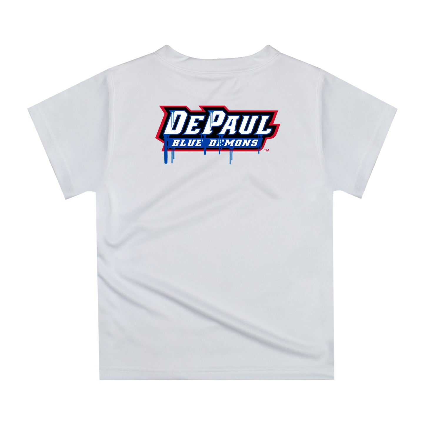 Depaul Blue Demons Original Dripping Basketball White T-Shirt by Vive La Fete