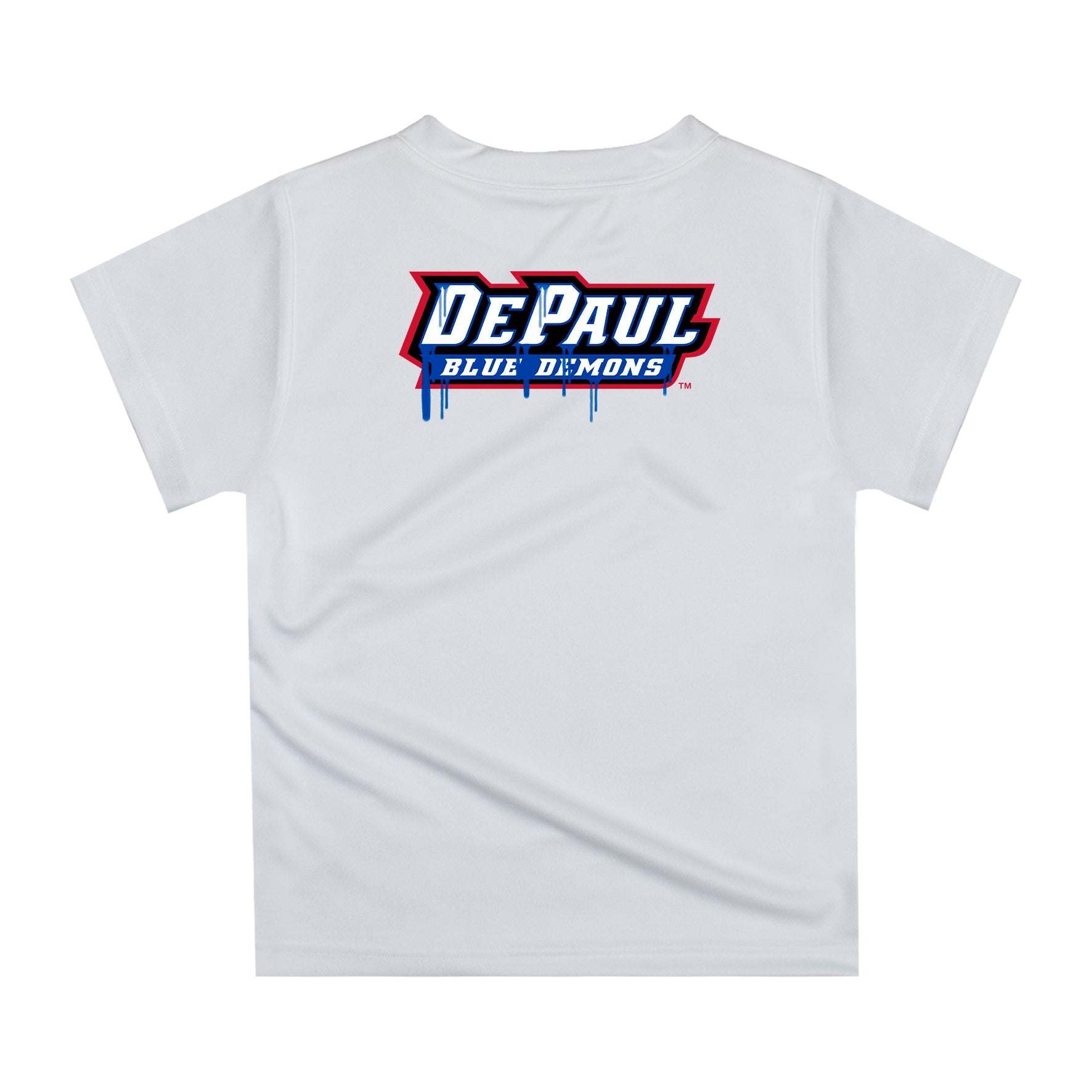 Depaul Blue Demons Original Dripping Basketball White T-Shirt by Vive La Fete