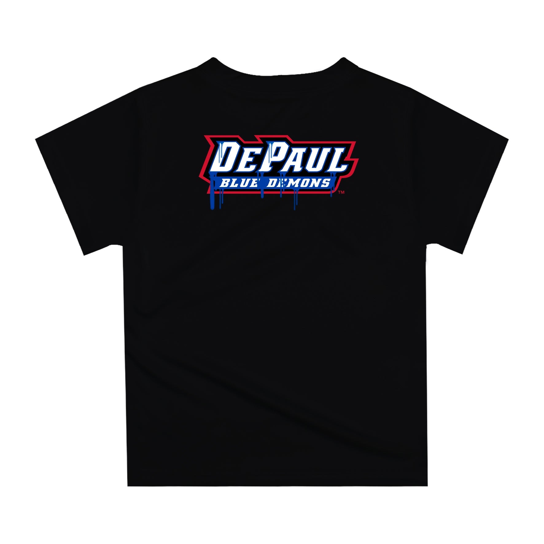 Depaul Blue Demons Original Dripping Basketball Black T-Shirt by Vive La Fete