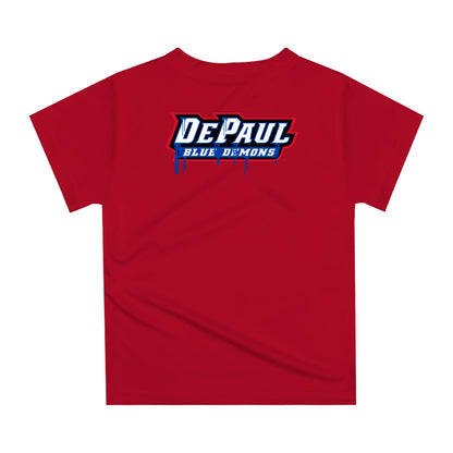 Depaul Blue Demons Original Dripping Basketball Red T-Shirt by Vive La Fete