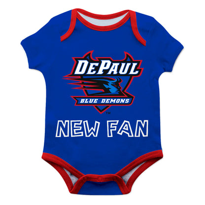 Depaul Blue Demons Infant Game Day Blue Short Sleeve One Piece Jumpsuit by Vive La Fete