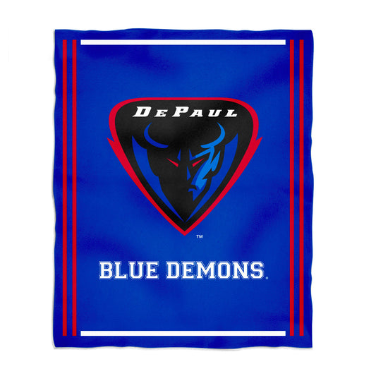 Depaul Blue Demons Kids Game Day Blue Plush Soft Minky Blanket 36 x 48 Mascot