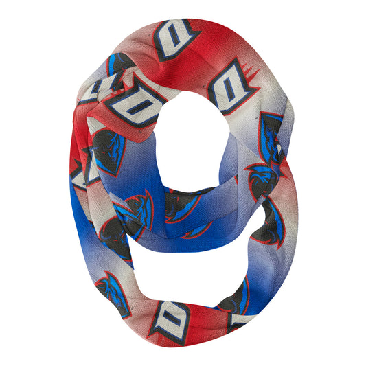 Depaul Blue Demons Vive La Fete All Over Logo Game Day Collegiate Women Ultra Soft Knit Infinity Scarf