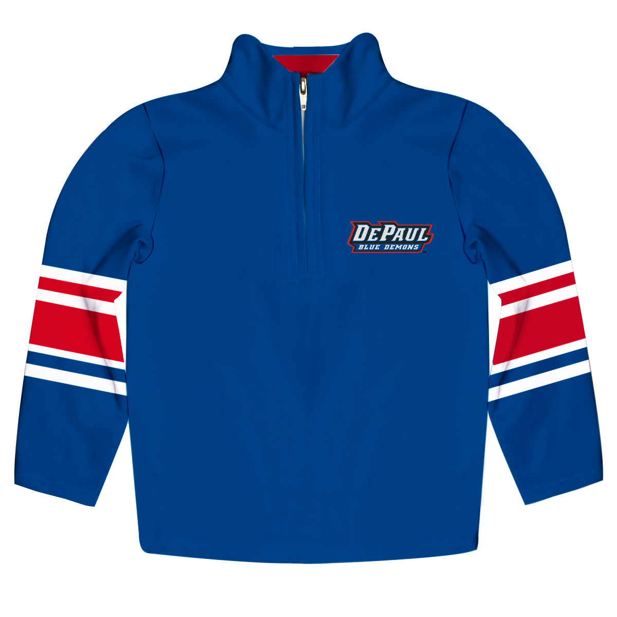 Depaul Blue Demons Game Day Blue Quarter Zip Pullover for Infants Toddlers by Vive La Fete