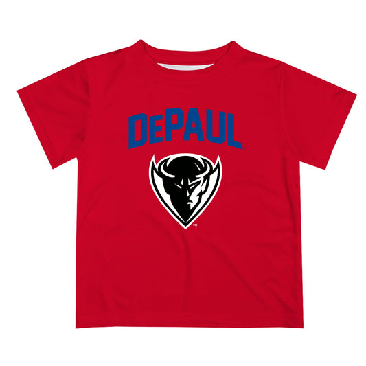 Depaul Blue Demons Vive La Fete Boys Game Day V2 Red Short Sleeve Tee Shirt