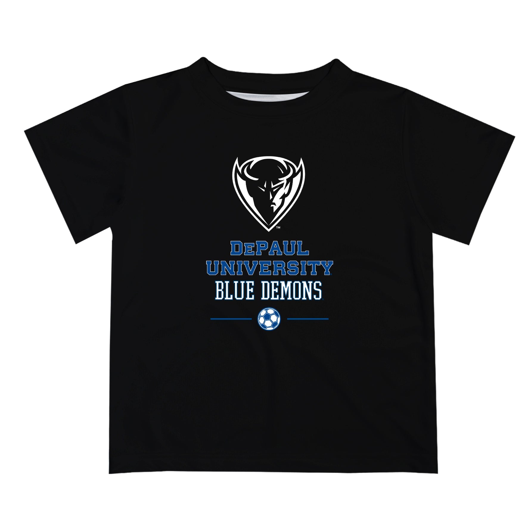 Depaul Blue Demons Vive La Fete Soccer V1 Black Short Sleeve Tee Shirt